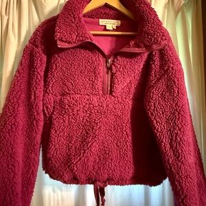 Half zip Pink Sherpa Pullover